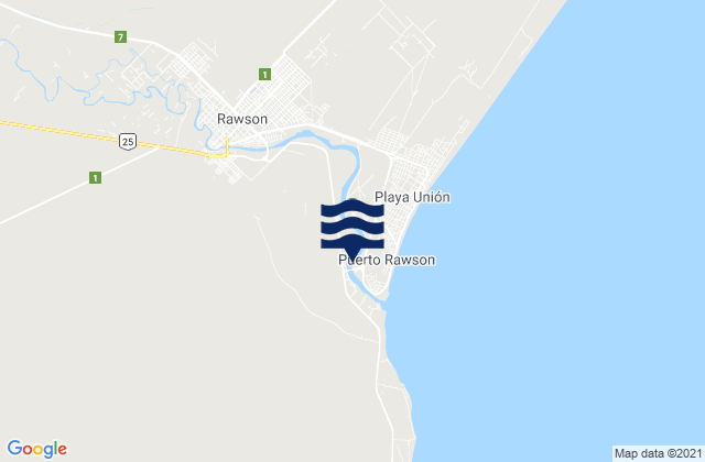 Mappa delle Getijden in Bahia Engano, Argentina