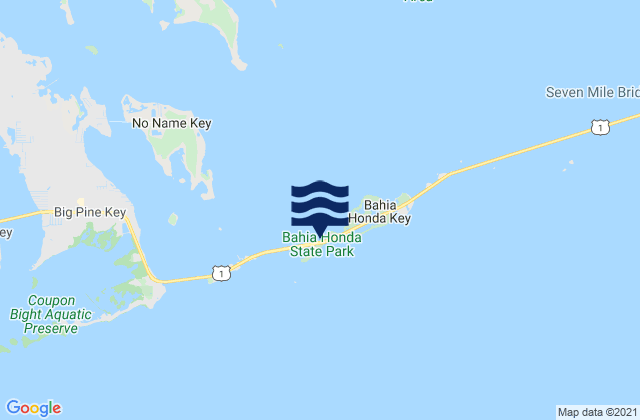 Mappa delle Getijden in Bahia Honda Key (Bridge), United States