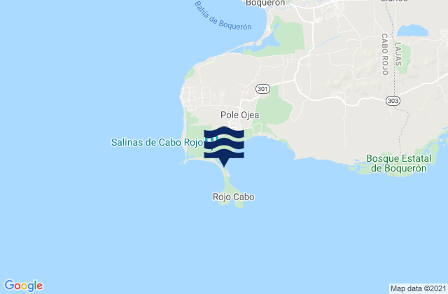 Mappa delle Getijden in Bahia Salinas, Puerto Rico