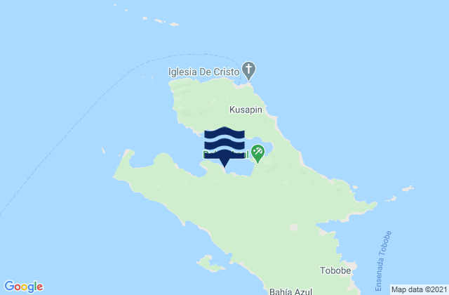 Mappa delle Getijden in Bahía Azul, Panama