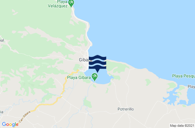 Mappa delle Getijden in Bahía de Gibara, Cuba