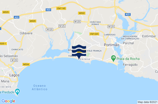 Mappa delle Getijden in Baia, Portugal