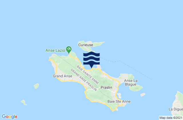 Mappa delle Getijden in Baie Sainte Anne, Seychelles
