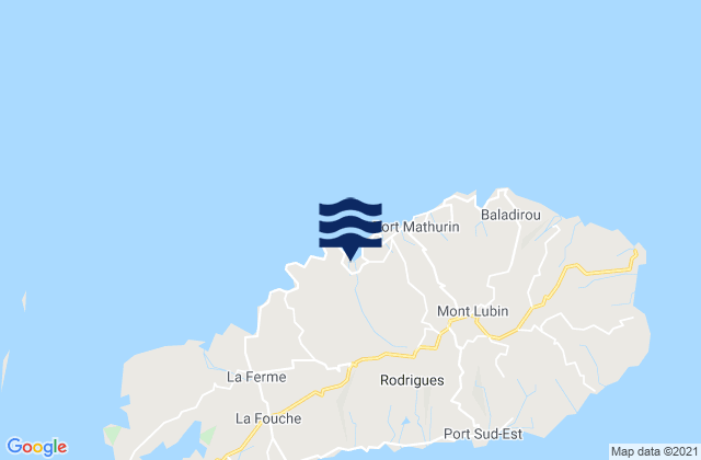 Mappa delle Getijden in Baie aux Huîtres, Mauritius