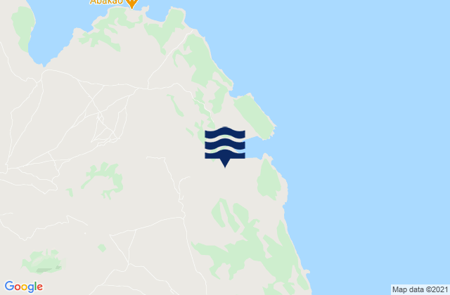 Mappa delle Getijden in Baie de Rigny, Madagascar