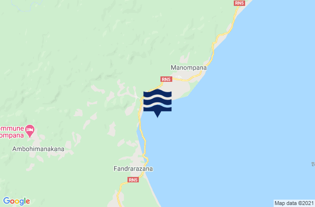 Mappa delle Getijden in Baie de Tintingue, Madagascar