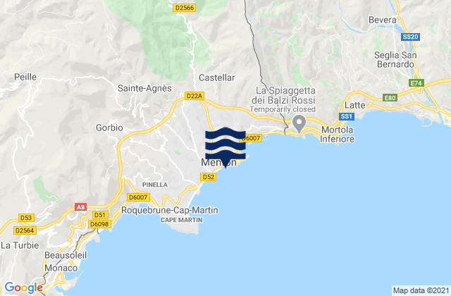 Mappa delle Getijden in Baie du Soleil, France
