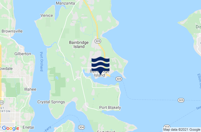 Mappa delle Getijden in Bainbridge Island, United States