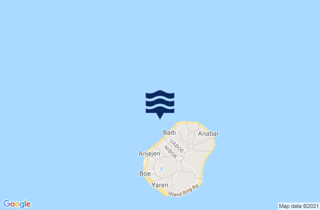 Mappa delle Getijden in Baiti District, Nauru
