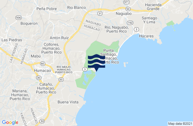 Mappa delle Getijden in Bajandas, Puerto Rico