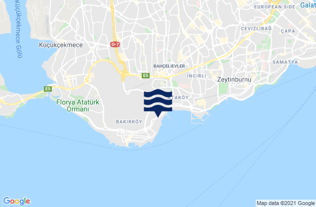 Mappa delle Getijden in Bakırköy, Turkey