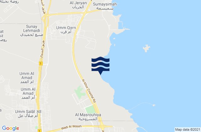 Mappa delle Getijden in Baladīyat Umm Şalāl, Qatar
