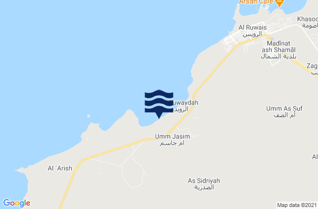 Mappa delle Getijden in Baladīyat ash Shamāl, Qatar