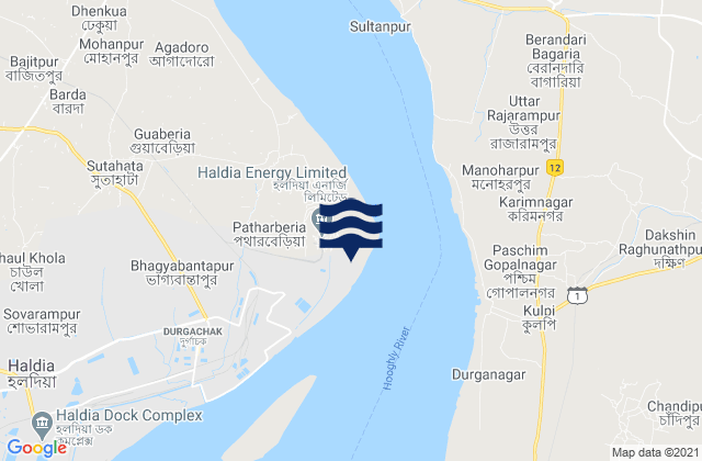 Mappa delle Getijden in Balari Semaphore, India