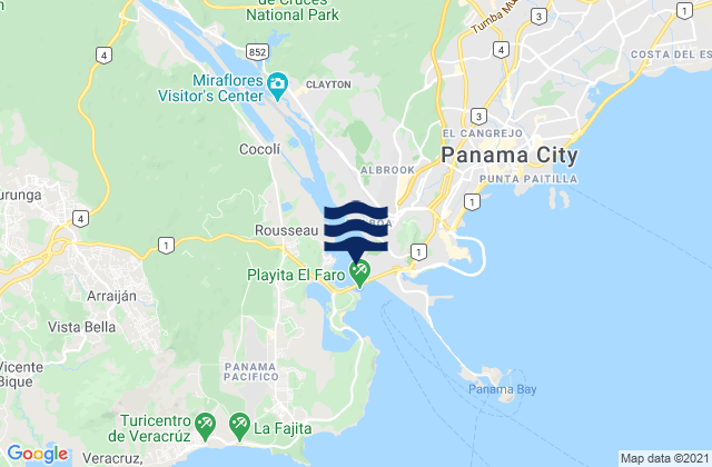 Mappa delle Getijden in Balboa, Panama