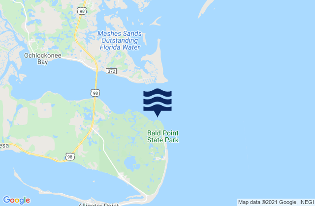 Mappa delle Getijden in Bald Point (Ochlockonee Bay), United States