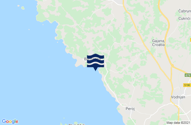 Mappa delle Getijden in Bale-Valle, Croatia