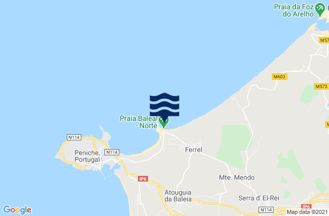 Mappa delle Getijden in Baleal Sul, Portugal