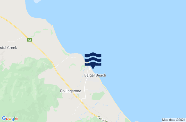 Mappa delle Getijden in Balgal Beach, Australia