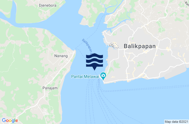 Mappa delle Getijden in Balik Papan, Indonesia