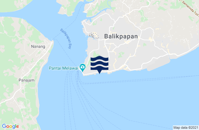 Mappa delle Getijden in Balikpapan, Indonesia