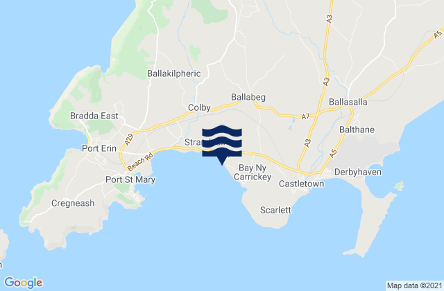 Mappa delle Getijden in Ballabeg, Isle of Man