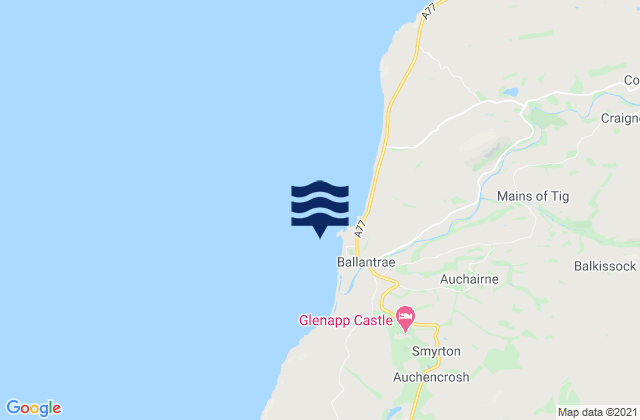 Mappa delle Getijden in Ballantrae Bay, United Kingdom