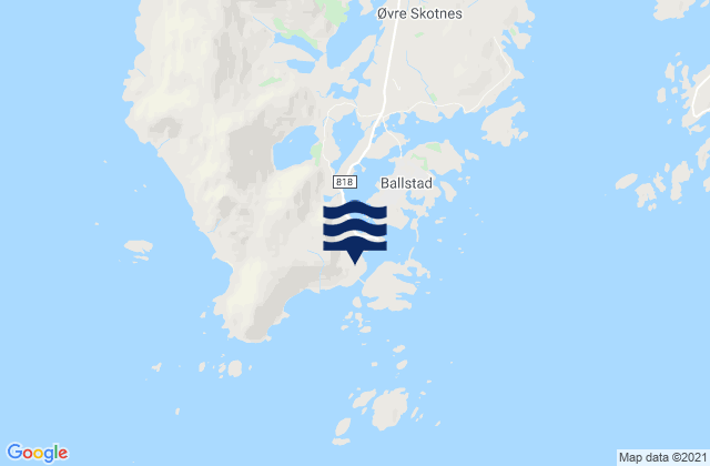 Mappa delle Getijden in Ballstad, Norway