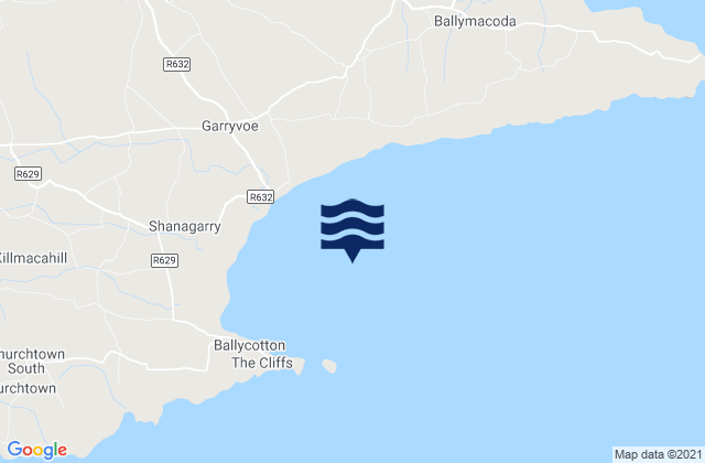 Mappa delle Getijden in Ballycotton Bay, Ireland