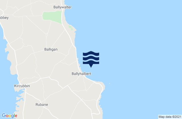 Mappa delle Getijden in Ballyhalbert Bay, United Kingdom