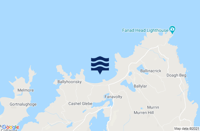 Mappa delle Getijden in Ballyhiernan Bay, Ireland