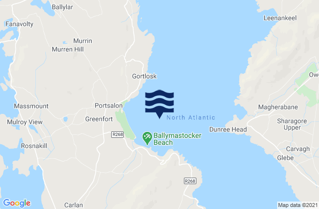 Mappa delle Getijden in Ballymastocker Bay, Ireland