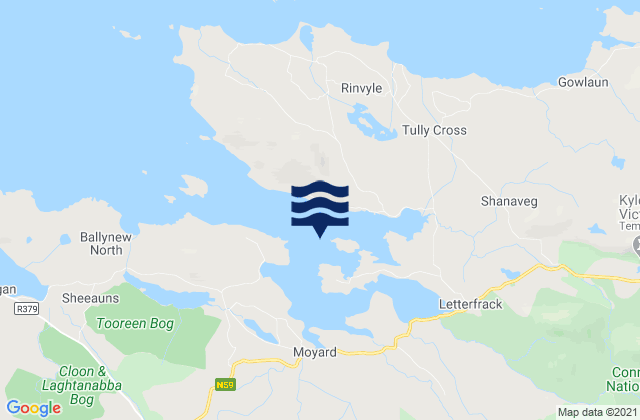 Mappa delle Getijden in Ballynakill Harbour, Ireland