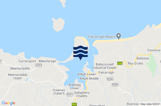Mappa delle Getijden in Ballyness Bay, Ireland
