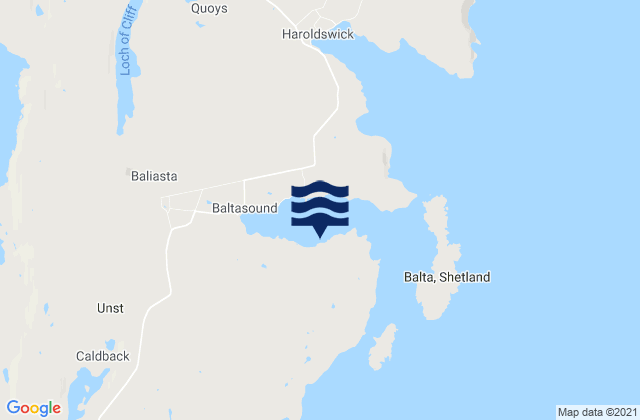 Mappa delle Getijden in Balta Sound, United Kingdom