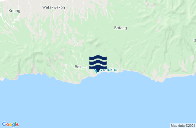 Mappa delle Getijden in Baluk, Indonesia