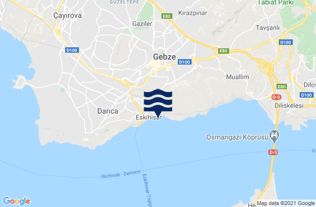 Mappa delle Getijden in Balçık, Turkey