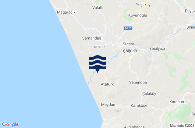 Mappa delle Getijden in Balıklıdere, Turkey