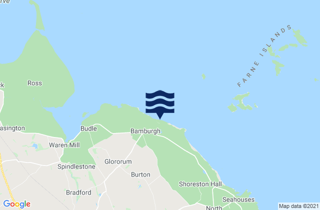 Mappa delle Getijden in Bamburgh Beach, United Kingdom