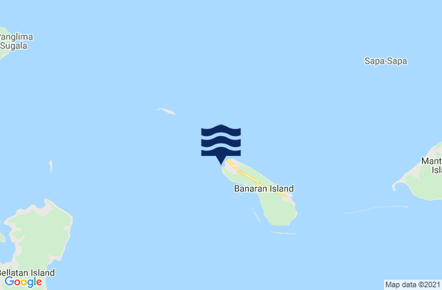 Mappa delle Getijden in Banaran Island, Philippines