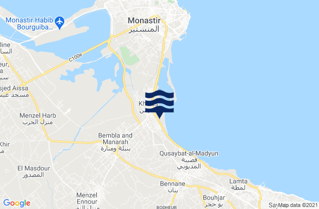 Mappa delle Getijden in Banbalah, Tunisia
