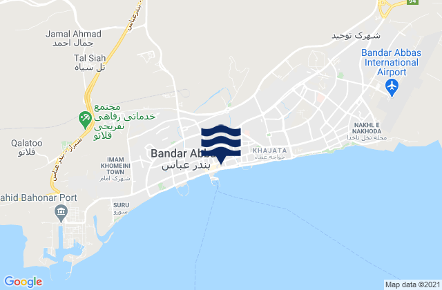Mappa delle Getijden in Bandar Abbas, Iran