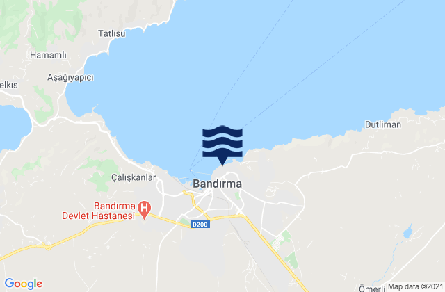 Mappa delle Getijden in Bandırma, Turkey