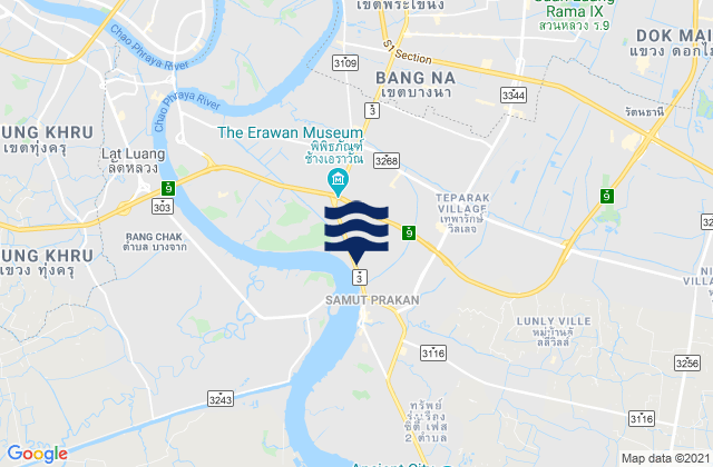 Mappa delle Getijden in Bang Na, Thailand