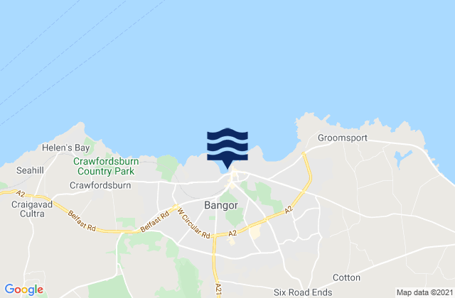 Mappa delle Getijden in Bangor, United Kingdom