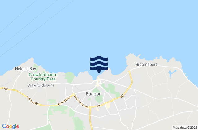 Mappa delle Getijden in Bangor Bay, United Kingdom