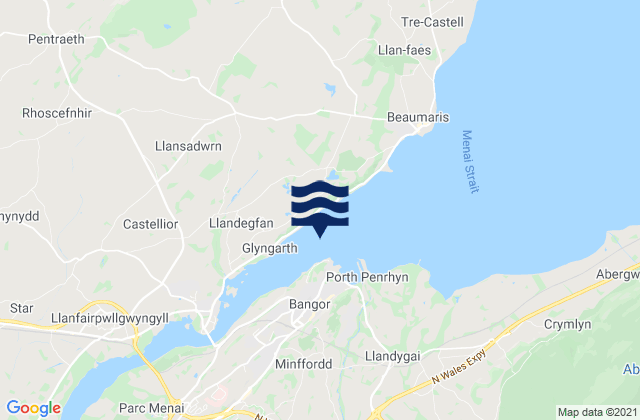 Mappa delle Getijden in Bangor Pier, United Kingdom