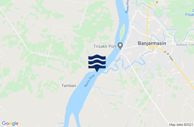 Mappa delle Getijden in Banjermasin Martapura River, Indonesia