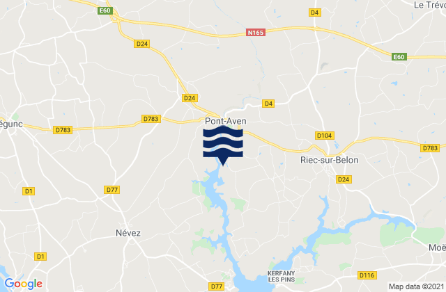 Mappa delle Getijden in Bannalec, France