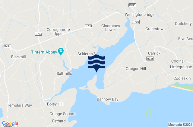 Mappa delle Getijden in Bannow Bay, Ireland
